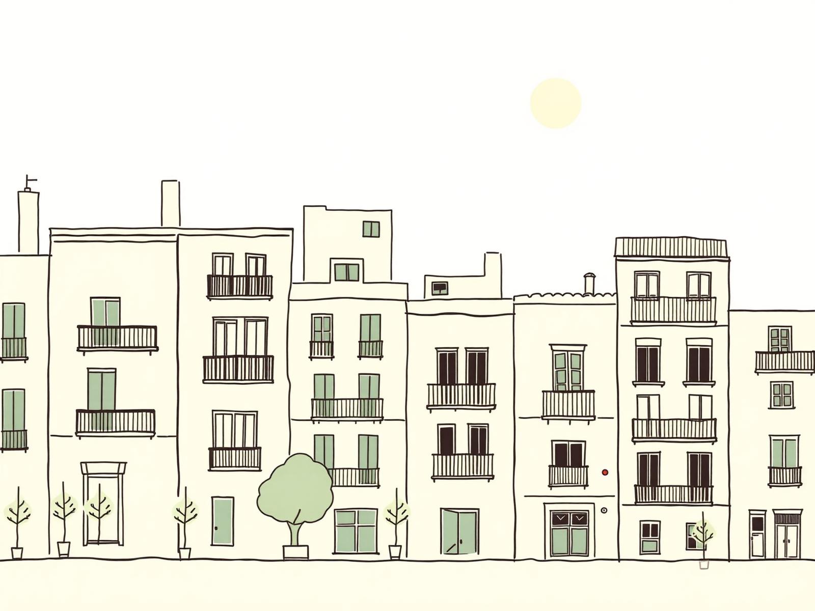 Ilustración de un barrio de Barcelona — Gràcia